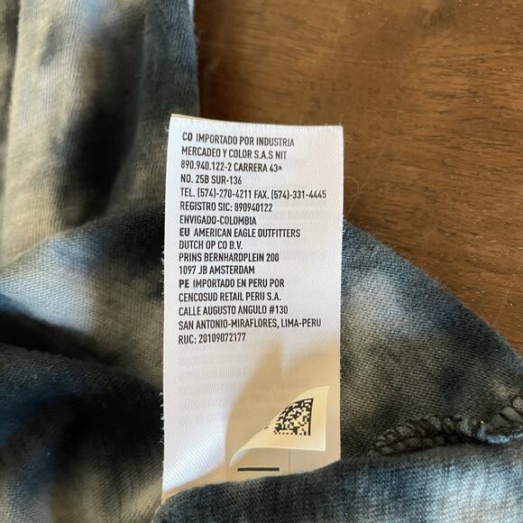 American Eagle Women's Med Short Sleeve Tie Dye Embroidered Cottage Boho Shirt - Picture 8 of 12